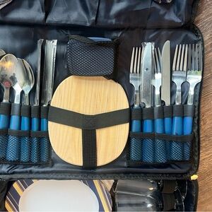 Picnic Pak Navy Blue Travel Picnic Cooler Bag Suitcase